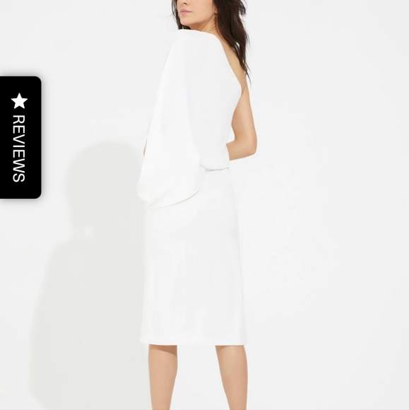 Halston Draped One Shoulder Crepe Dress - Picture 4 of 6